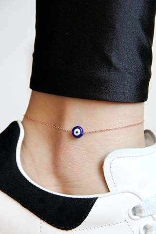 Argentum Concept Nazar Bocuklu 925 Ayar Gümüş Rose Halhal - H000501 Pembe