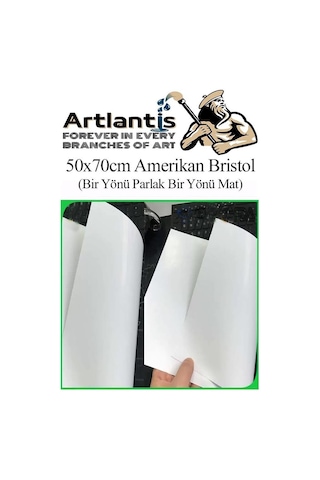 Amerikan Bristol Karton 35x50 Cm 5 Adet 220 Gr Bir Tarafı Parlak Bir Tarafı Mat Kağıt Biristol Karton