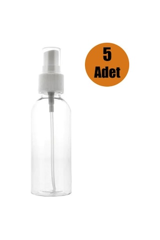 Güvenç Ambalaj 100 ml Sprey Kapaklı Dezenfektan ve Kolonya Boş Şişesi 5 Adet