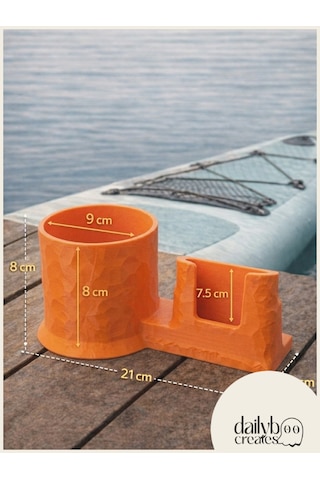 Sup Board Telefon Termos Tutucu Paddle Board Kano Aksesuar 3d Baskı Lastik Bağlantılı-turuncu