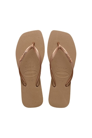 Havaianas Square Logo Metallic Rose Goldrose Gold Pembe Altın Kadın Terlik PEMBE Pembe