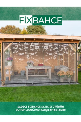 Fixbahçe 6mx2.5m Şeffaf Pvc Rüzgar Geçirmez Naylon Branda Beyaz