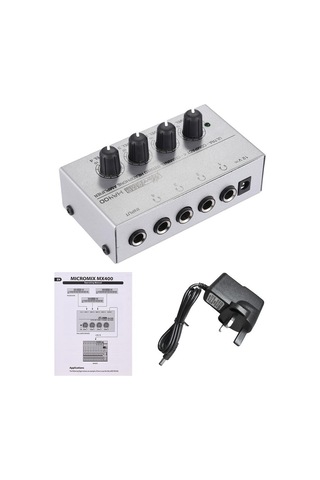 Jms HA400 Ultra Kompakt 4 Kanallı Mini Ses Stereo Kulaklık Amplifikatörü Güç Adaptörlü