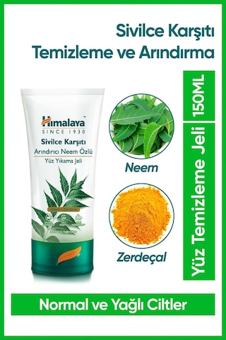 Sivilce Karşıtı Arındırıcı Yüz Temizleme Jeli 150 Ml Neem & Zerdeçal Normal Ve Yağlı Ciltler