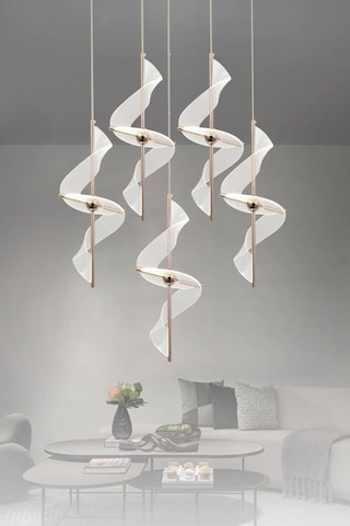Eray Aydınlatma 8270-4+1 Sarkıt Gold Led Avize Gold