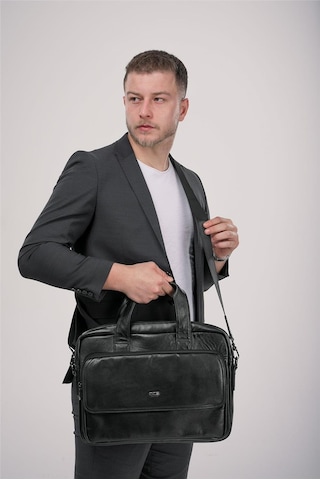 Ççs 71471 Hakiki Deri Evrak Çantası Siyah