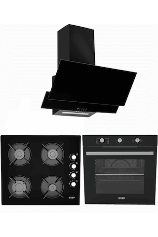 Exep Eco Line EF-240 - EO-320 - ED-401 Siyah Ankastre Set