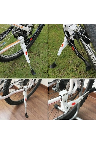 Pazly 1pc Ayarlanabilir Bisiklet Yan Kickstand Kiti, Yol Ve Dağ Bisikleti İçin, Alüminyum Alaşım, Siyah, Uzunluk 34.5-40cm, 24-27 Tekerlek Siyah