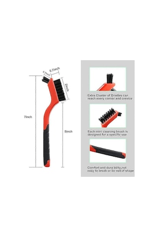 Tel Fırça Seti Pirinç Fırça Naylon Paslanmaz Çelik Kavisli Saplı Çizik Fırçası Pas Temizleme İçin, 115g