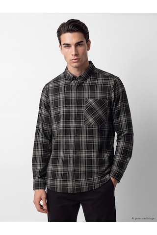 Lcw Eco Siyah Regular Fit Erkek Gömlek Ceket
