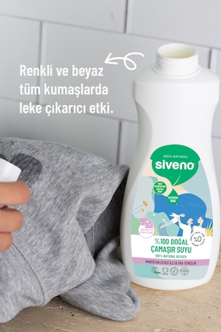 Siveno %100 Doğal Çamaşır Suyu Bitkisel Lavanta Çay Ağacı Tüm Yüzey ve Kumaşlarda 700 ML