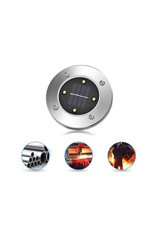 BUFFER® Güneş Enerjili Su Geçirmez 4 Ledli Saplamalı Bahçe Lambas