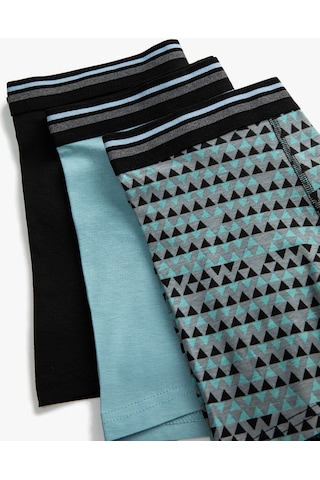 Koton 3'Lü Boxer Seti Geometrik Desenli Beli Lastikli Siyah Desenli 3Slm90020Mk 3Slm90020Mk9D9