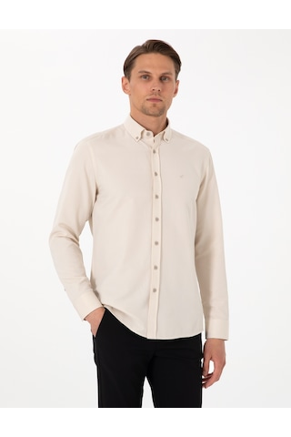 Pierre Cardin Erkek Bej Gömlek Desenli 50306996-vr011 Bej