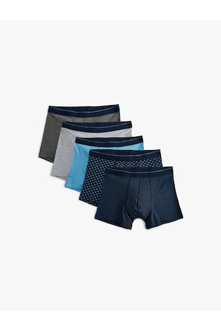 Koton 5'li Boxer Seti Çok Renkli Pamuklu Lacivert 5wlm90013mk Lacivert
