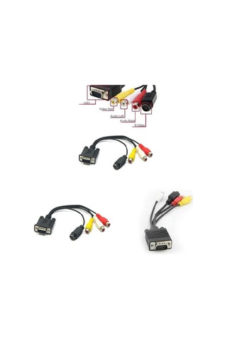 S-video-rca Av Adaptör Kablosu, Pc Dizüstü Bilgisayar İçin Vga Svga Tv Çıkış