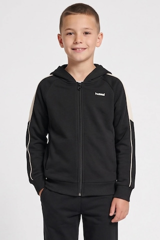 Hummel Logolu Pamuklu Kapüşonlu Yaka Fermuarlı Sweat Erkek Çocuk Sweat 922545-2001 Siyah