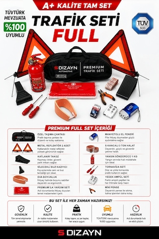 S-dizayn Premium Araç Trafik Seti Full Paket 12 Parça A+ Kalite