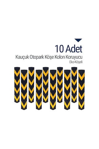 Kauçuk Otopark Köşe Kolon Koruyucu (Eko-Köşeli) Onlu Set (534230903)