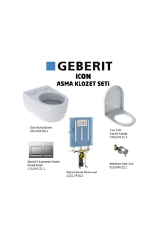 Geberit Icon Alpha15 Soft Asma Klozet Seti - Parlak Krom Diğer