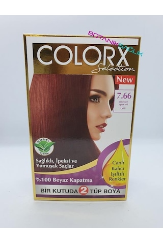 Colorx Bitkisel Saç Boyası Set - 7.66 Akik Kızıl