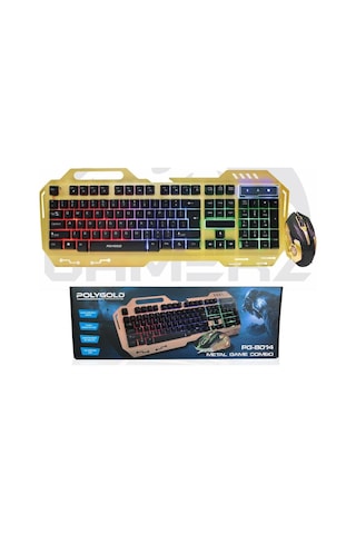 Polygold PG-8014 Işıklı Oyuncu Q Klavye Mouse Seti