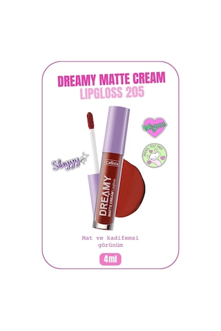 Callista Dreamy Matte Cream Lipgloss Mat Görünümlü Dudak Parlatıcısı - 205 Big Ego - Kahverengi