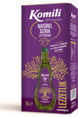 Komili Lezzetlik Yumuşak Natürel Sızma Zeytinyağı 5 L