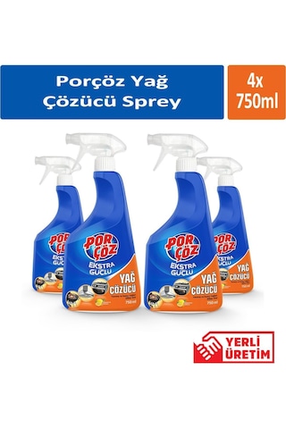 Porçöz Yağ Çözücü Sprey 4 x 750 ML