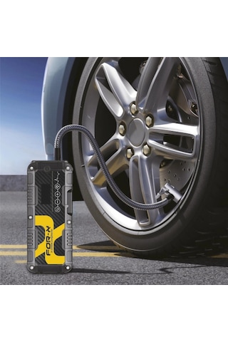 For-x Taşınabilir Şarjlı Jump Starter - For-x X-12000a Akü Takviyesi + Lastik Şişirici + Powerbank +