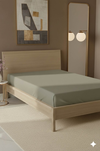 %100 Pamuk Ranforce Premium Tek Kişilik Çarşaf - Vizon Vizon