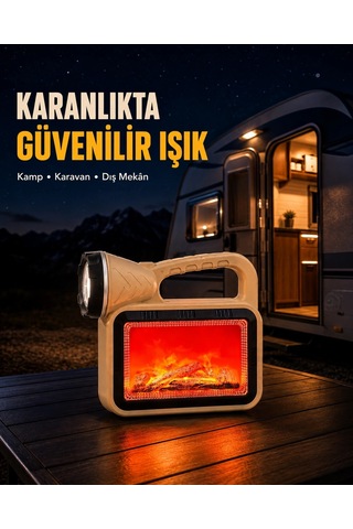 Mey İthalat Solar Alev Işığı Cob Teknolojili Taşınabilir El Feneri Ve Kamp Lambası
