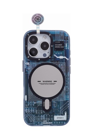 İphone 16 Pro Kılıfı İçin Magsafe Pc+tpu Mat Telefon Kılıfı Imd Desenli Uyumlu