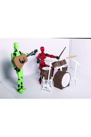 Koleksiyon Serisi Müzik Grubu Figür Seti Gitarist Ve Baterist Hareketli İkili Figür