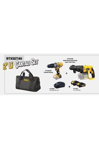 Rtrmax Akülü Rtx1820b Darbeli Matkap, Rtx1855b Pnömatik Matkap Seti