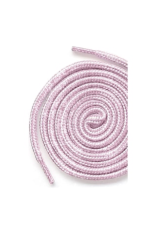 Hapshoe Pembe Beyaz Simli 5 Mm Yuvarlak Bot Bağcığı