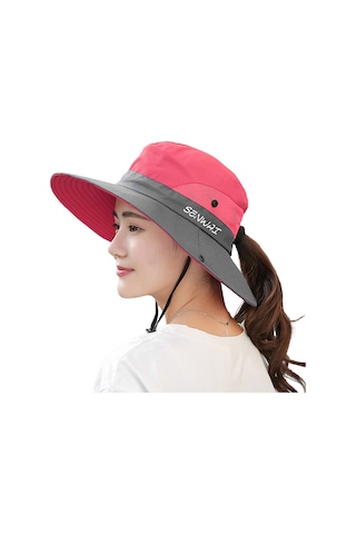Uv Işınlarına Karşı Koruyucu Geniş Kenarlı Güneş Şapkası - Kadınlar İçin Modaya Uygun Ve Rahat Pembe