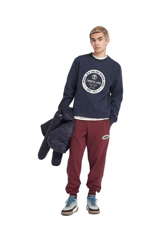 Timberland Ls Elevated Brand Carrier Crew Erkek Sweatshirt-153 Mavi