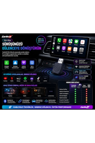 Mini Ultra 5 Kablosuz Carplay & Android Auto Adaptörü Diğer