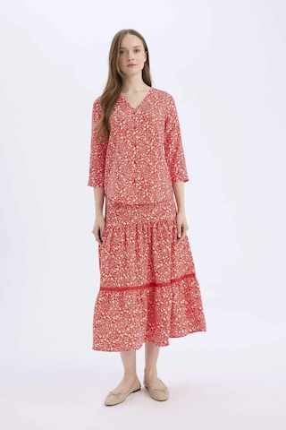 DeFacto Regular Fit Çiçek Desenli Esnek Belli Kiloş Midi Etek E5958AX25SPRD87