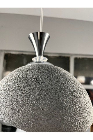 3d İskandinav Tarz Salon Oturma Odası Beton Avize Plastik Gri