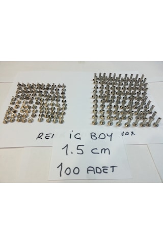 1.5 C CM Dosya Klasör Menü Kartela Vidası Nikel Inox Renk 100 Adet