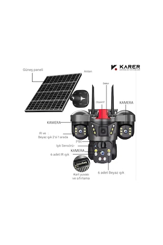 X5tech Rx-66g Güvenlik Kamerası-güneş Panelli Solar Kamera
