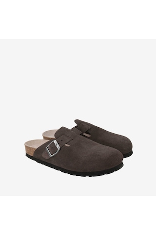 Terlik Erkek G106581 Genuins Rıva Velour Dark Grey Gri