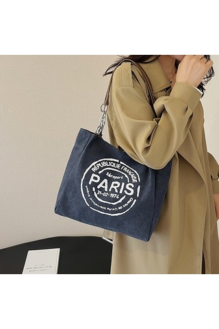 Taşınabilir Kanvas Çanta Kadın Sonbahar Yeni Dayanıklı Şık Kore Harfli Tote Çanta Rahat Büyük Kapasiteli Banliyö Çantası Kahverengi Ana Resim Rengi Diğer