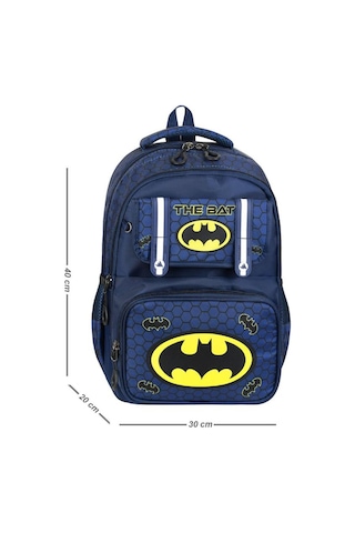 İlkokul Çantası 3'lü Set 42 30 Cm Beslenme Çantası Kalem Kutusu Ortopedik Sırt Erkek Çocuk Kids Bag Lacivert