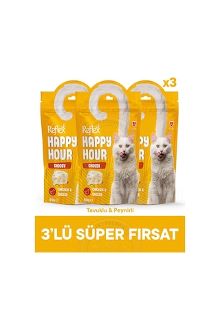 Reflex Happy Hour Choosy Seçici Kediler Ödül Maması 3lü Fırsat 3x60gr