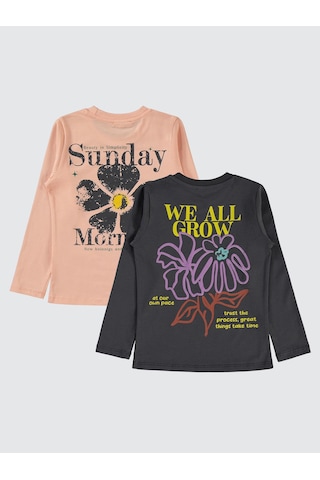 Civil Girls Kız Çocuk 2'li Sweatshirt 5-13 Yaş Antrasit