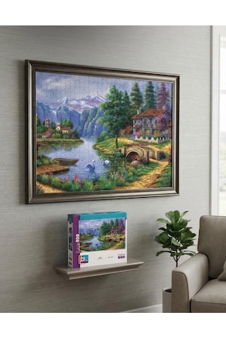Tahta Köprü Ve Kuğu Gölü İkili Set - 1000 + 500 Parça İkili Puzzle Seti