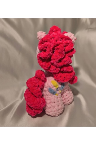 El Yapımı Tığ İşi My Little Pony Peluş Oyuncak Pinkie Pie 02 - Çok Renkli